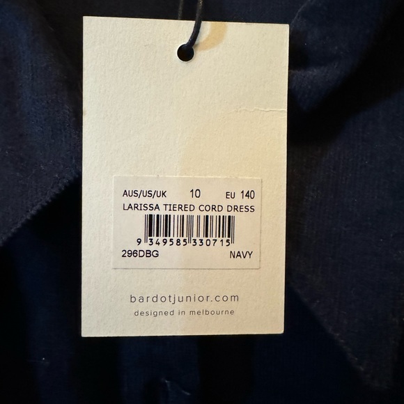 NWT Girls navy corduroy dress. - Picture 2 of 2